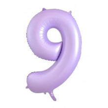 Load image into Gallery viewer, INFLATED Matte Pastel Lilac Number Foil Balloon 86cm