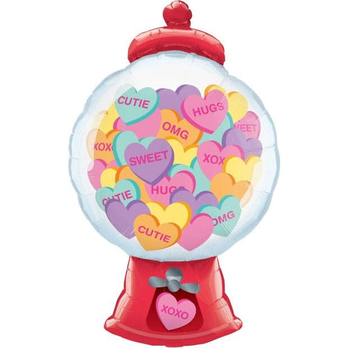 Gumball Candy Hearts Foil Balloon