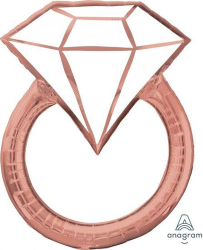 Rose Gold Diamond Ring Foil Balloon