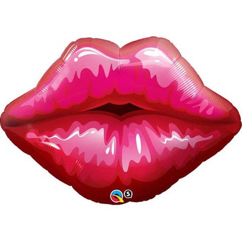 Big Red Kissey Lips Foil Balloon