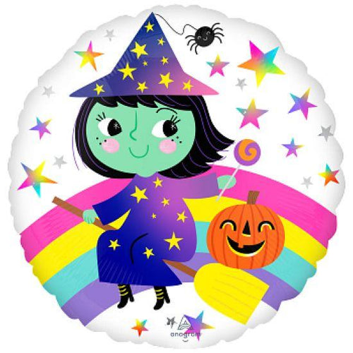 Rainbow Witchy Poo Round Foil Balloon