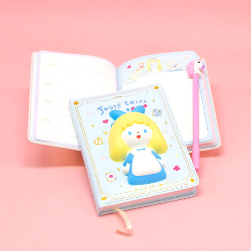 Cute Squishy Hardcover Notebook - Blue Bow