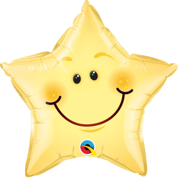 Smiley Star Foil Balloon 51cm