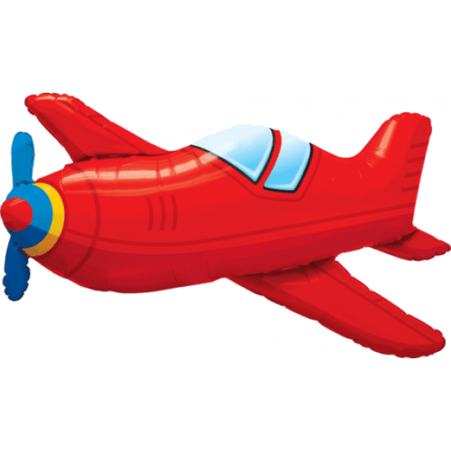 Red Vintage Plane Foil Balloon