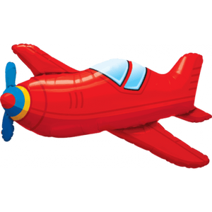Red Vintage Plane Foil Balloon