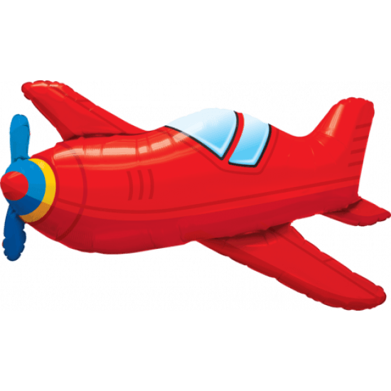 Red Vintage Plane Foil Balloon