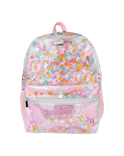 Flower Shop Confetti Clear Backpack: