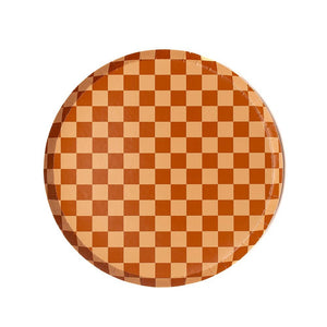 Checkered Cafe Con Leche Plates Small  (Pack 8)