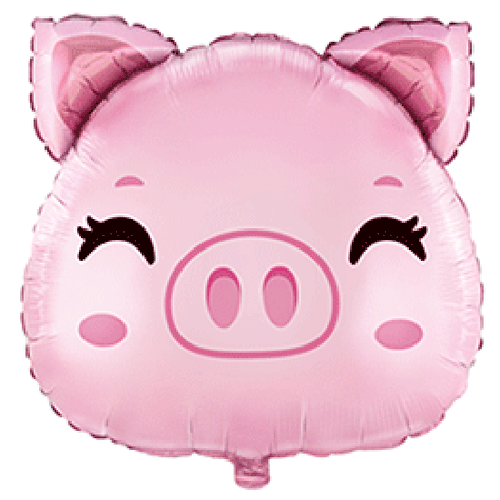 Piggy Head Foil Balloon