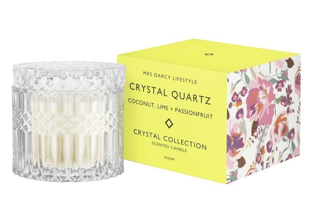 Mrs Darcy Candle Crystal Quartz - Coconut, Lime + Passionfruit