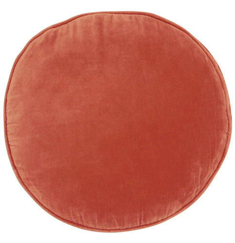 CASTLE Velvet Penny Round Cushion Clay