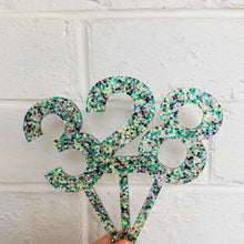 Load image into Gallery viewer, Green Glittery Cake Topper Number 4