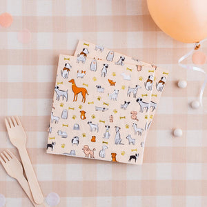 Bow Wow Large Napkins (Pack 16)