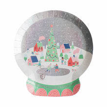 Load image into Gallery viewer, Snow Globe Snow Day Plates (Pack 8)