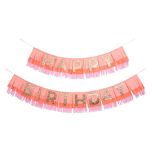 Load image into Gallery viewer, Pink Happy Birthday Fringe Garland