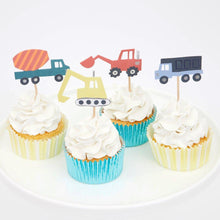 Load image into Gallery viewer, Construction Cupcake Kit (Set 24 Toppers)