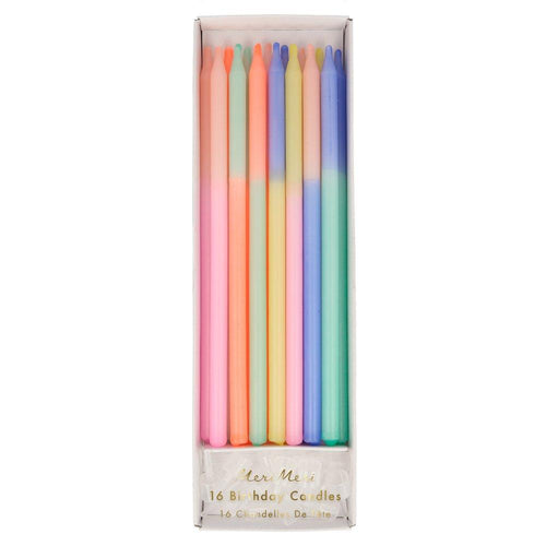 Rainbow Multi Colour Block Candles (Set of 16)