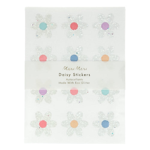 Glitter Daisy Stickers (Sheets 8)