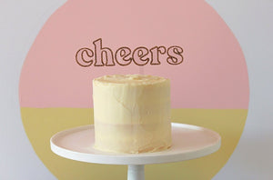 Cheers Rose Gold Cake Topper