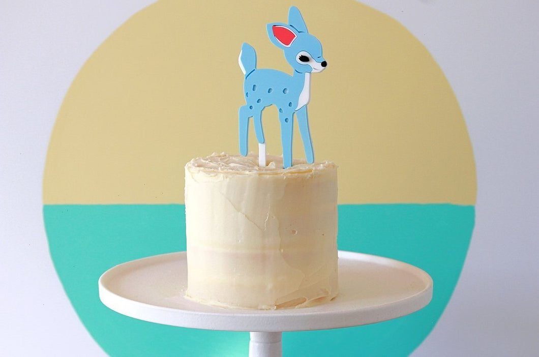 Delightful Deer Blue Cake Topper