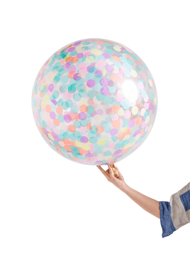 Jumbo Confetti Balloon Pastel Rainbow