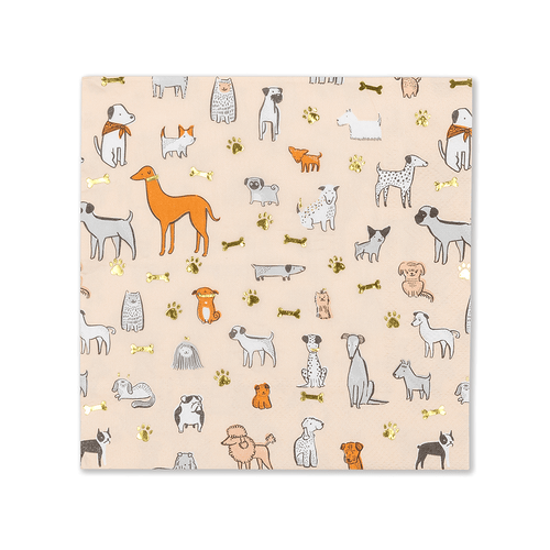 Bow Wow Large Napkins (Pack 16)