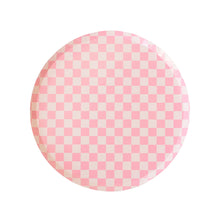 Load image into Gallery viewer, Checkered Pink Plates Small (Pack 8)