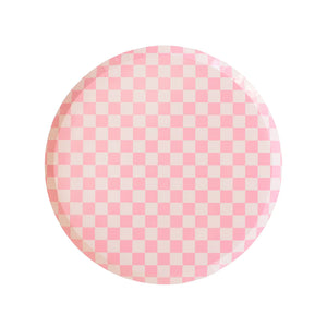 Checkered Pink Plates Small (Pack 8)