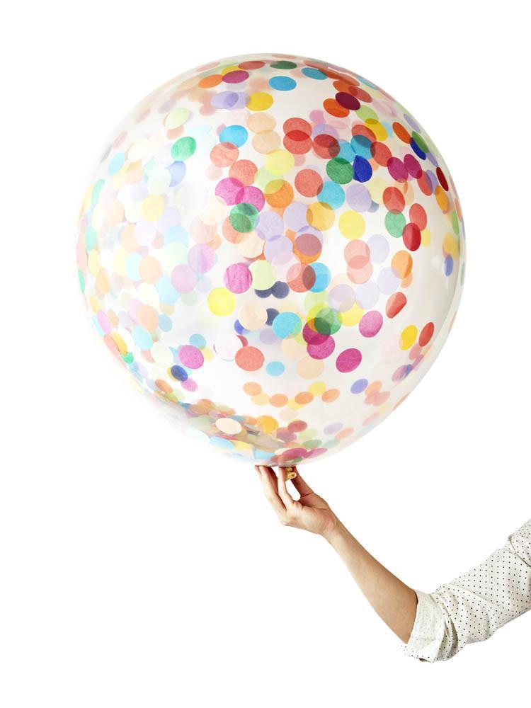 INFLATED Jumbo Confetti Balloon Happy