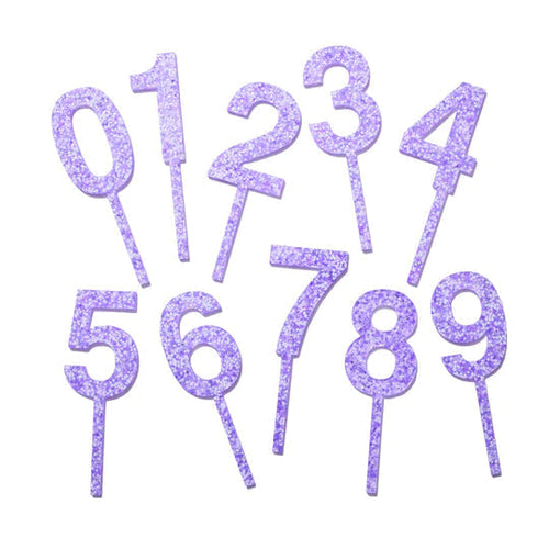 Lilac Stars Glitter Cake Topper Number 8