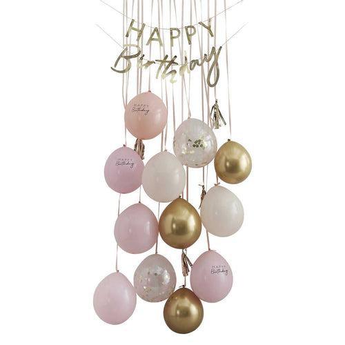 Birthday Balloon Door Kit Pink & Gold