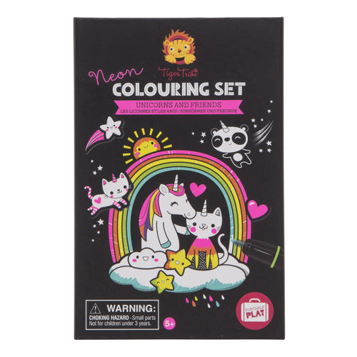 Tiger Tribe Neon Colouring Set Unicorns and Friends