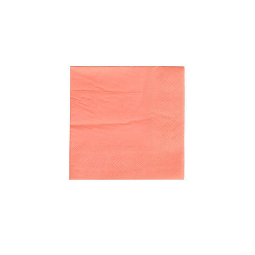 Oh Happy Day Cocktail Napkin Neon Coral (Pack 20)