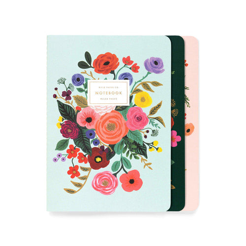 Rifle Paper Co. Pack 3 Stitched Notebooks Large Garden Party