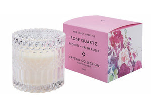 Mrs Darcy Candle Rose Quartz - Peonies + Fresh Roses