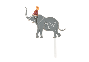 Hey Party Elephant Pink Cake Topper