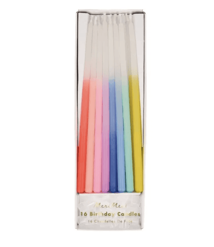 Rainbow Dipped Tapered Candles (Set of 16)