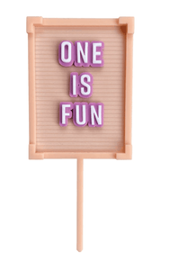 ONE IS FUN Peachy Pink Letterboard Acrylic Topper