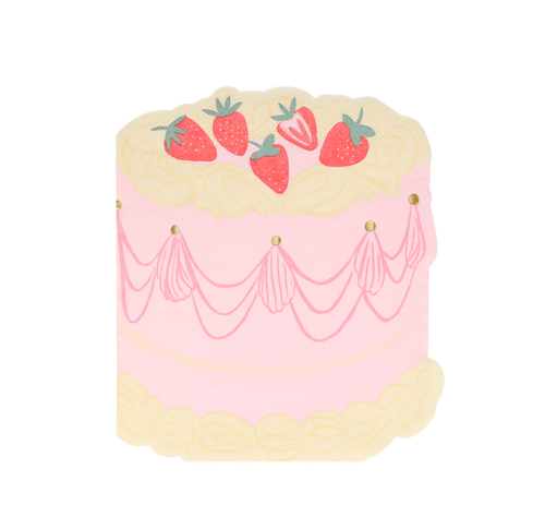Pink Cake Napkins (Pack 16)