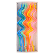 Load image into Gallery viewer, Swirly Rainbow Party Candles (Set 20)