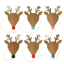 Load image into Gallery viewer, Reindeer Party Hats (Pack 6)