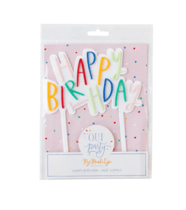 Oui Party 'Happy Birthday' Acrylic Cake Topper