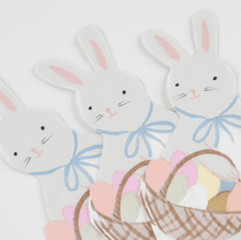 Load image into Gallery viewer, Bunny With Basket Napkins (Pack 16)