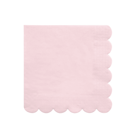 Pink Scalloped Edge Napkins Large (Pack 20)