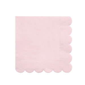 Pink Scalloped Edge Napkins Large (Pack 20)