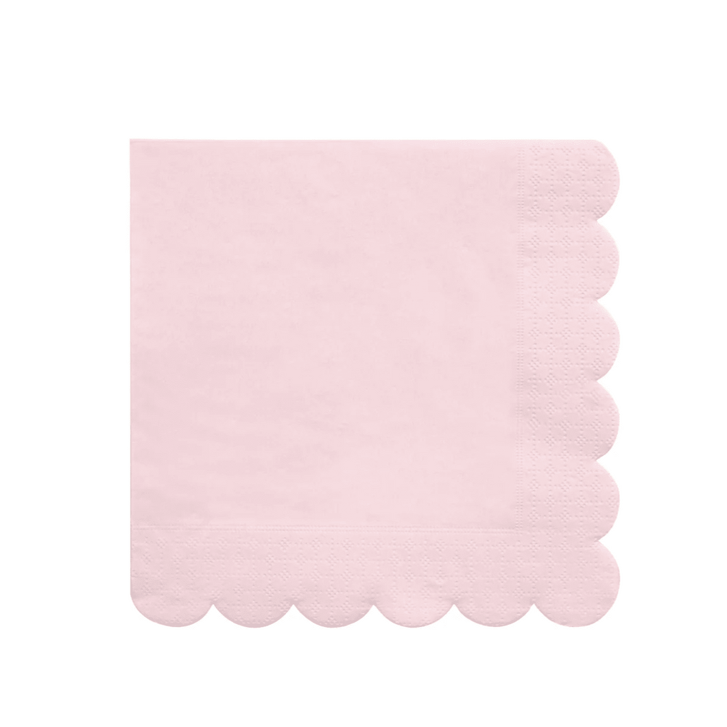 Pink Scalloped Edge Napkins Small (Pack 20)