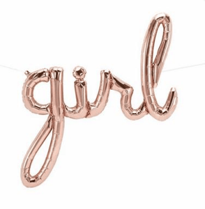 Rose Gold GIRL script foil balloon