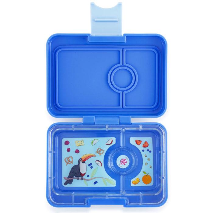 Yumbox Snack 3 Compartment True Blue Toucan Tray