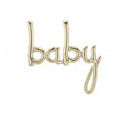 Baby White Gold Air Filled Foil Balloon