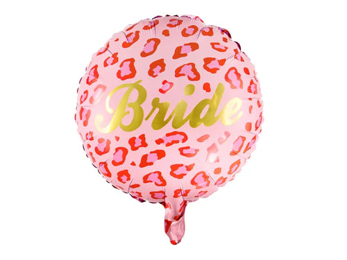 Bride Foil Balloon Pink Leopard